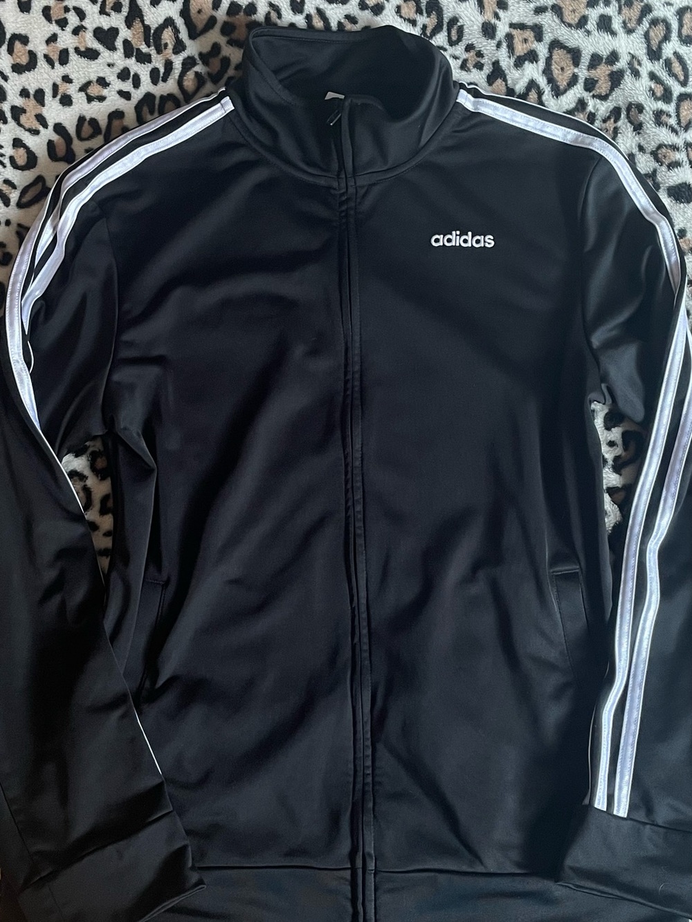 ♡ adidas Black Track Jacket with White Stripes